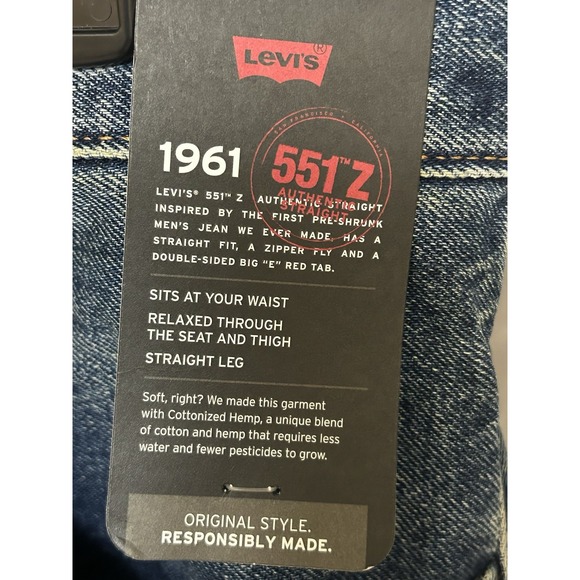Levis Premium 551 Z Mens Size 36X30 Authentic Straight Paint Splatter Jeans NWT - Picture 2 of 14